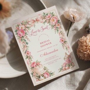 Love Is Sweet Floral Bridal Shower Invitation