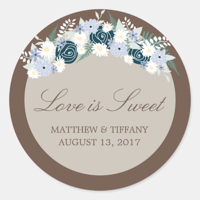 Love is Sweet - Flowers Classic Round Sticker (Front)