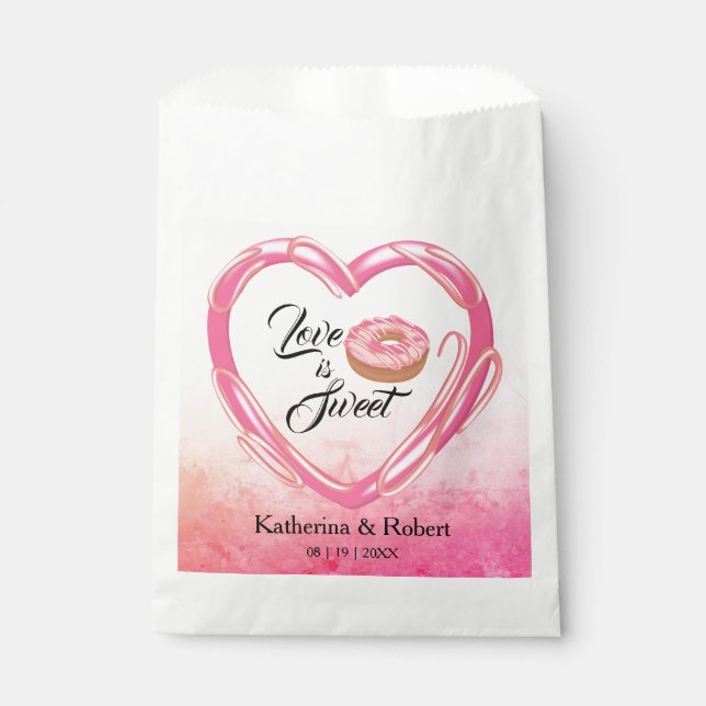 Love Is Sweet Heart | Wedding Favour Bag (Front)