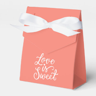 Love is Sweet in Salmon and White Wedding Favor Box