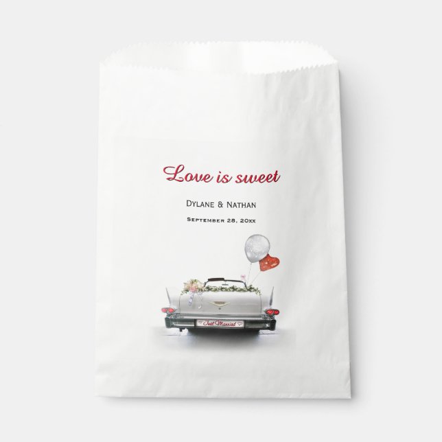 Love is Sweet - Just Married Car Favour Bag (Front)