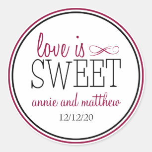 Love Is Sweet Labels (Berry / Black)