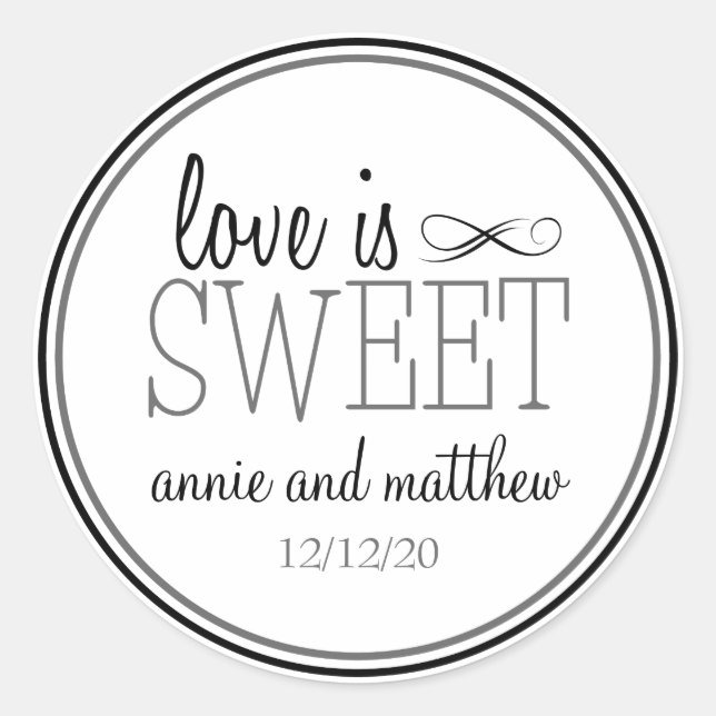 Love Is Sweet Labels (Black / Grey) (Front)