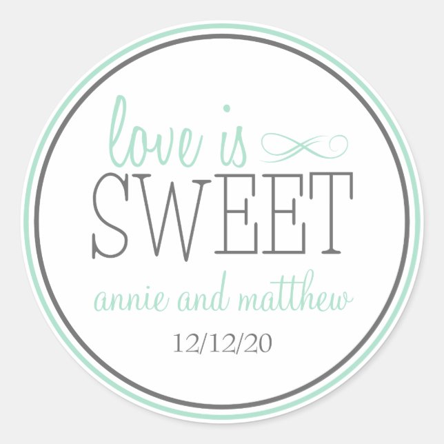 Love Is Sweet Labels (Green / Grey) (Front)