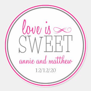 Love Is Sweet Labels (Hot Pink / Grey)