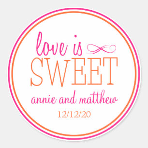 Love Is Sweet Labels (Hot Pink / Orange)