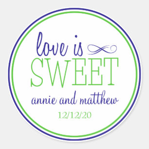 Love Is Sweet Labels (Navy Blue / Lime Green)
