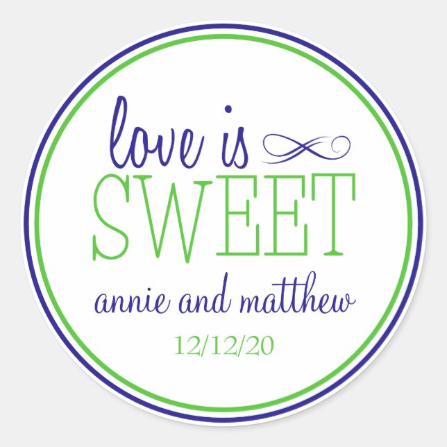Love Is Sweet Labels (Navy Blue / Lime Green) (Front)