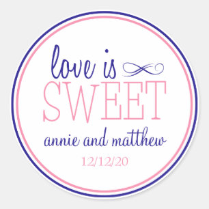 Love Is Sweet Labels (Navy Blue / Pink)