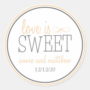 Love Is Sweet Labels (Orange / Grey)