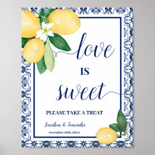 Love is Sweet Mediterranean Lemons Wedding Sign