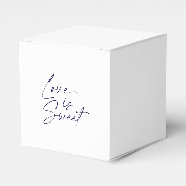 "Love is Sweet" Minimalist Wedding Favour Box (Front Side)