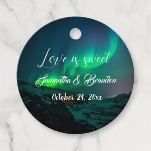 Love is Sweet Northern Lights Aurora Borealis Favour Tags