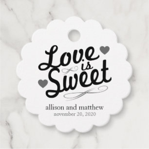 Love Is Sweet Old Fashioined (Black / Grey) Favour Tags