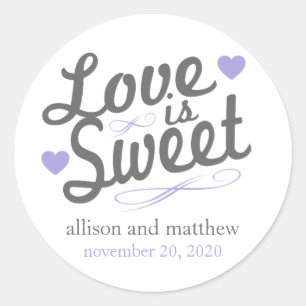 Love Is Sweet Old Fashioined Labels (Grey/Purple)