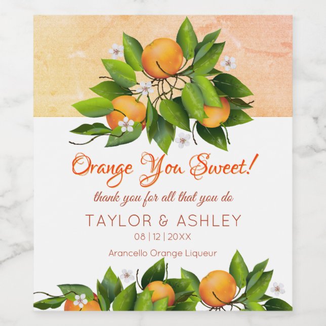 Love Is Sweet Orange Fruit Wine Label (Single Label)