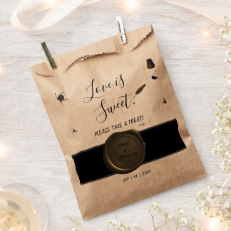 Love is Sweet Pen & Inkwell Wedding Treat Favour Bag