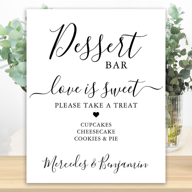Love is Sweet Personalized Wedding Dessert Bar Poster (Creator Uploaded)