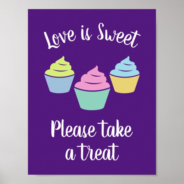 Love is sweet please take a treat wedding sign (Front)