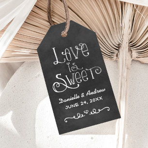 Love is Sweet Rustic Chalkboard Wedding Favour Gift Tags