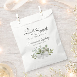 Love is Sweet Rustic Eucalyptus & Greenery Wedding Favour Bag