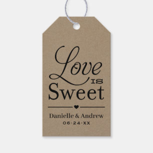 Love is Sweet Rustic Kraft Script Wedding Favour Gift Tags