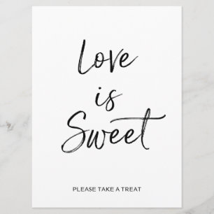 Love is Sweet Sign   Stylish Hand Lettered Invitation