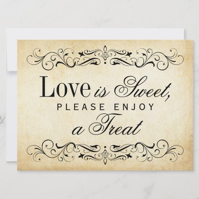 Love is Sweet Sign | Vintage Flourish (Front)