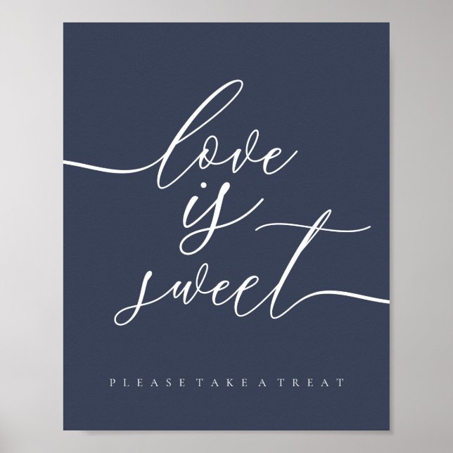 Love is sweet simple navy poster (Front)