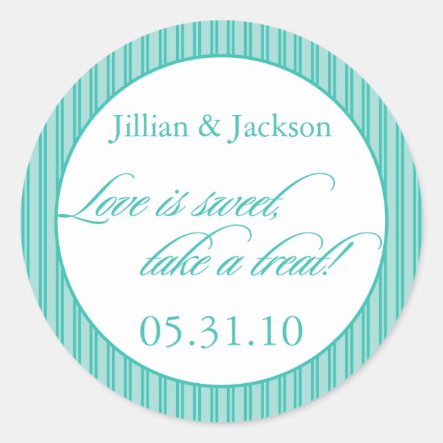 Love is Sweet Sticker in Aqua (Front)