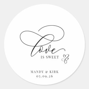 Love Is Sweet Sticker Wedding Favor & Treat Bag