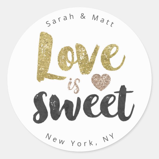 Love is Sweet Sticker - Wedding Sticker (Front)