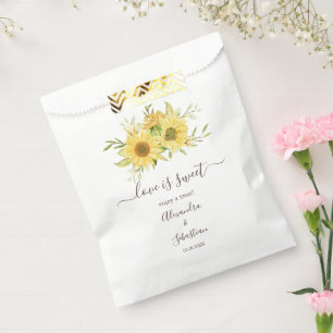 Love is Sweet Sunflower Wedding Sweet Treat  Favour Bag