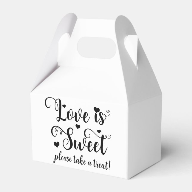 Love is Sweet Take a Treat Custom Wedding Favour Favor Box (Front Side)