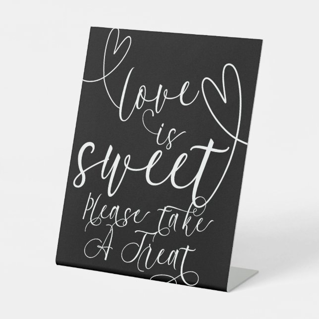 Love is Sweet Take a Treat Hearts Wedding Sign (Front)