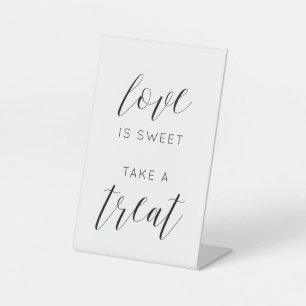 Love Is Sweet, Take a Treat” Rustic Barn Wedding Pedestal Sign