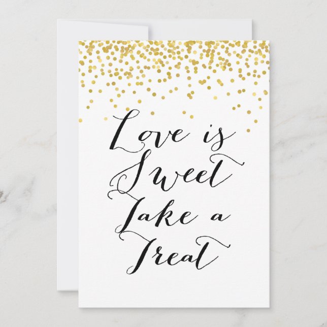 Love is Sweet Take a Treat Sign 5x7" Size Invitation (Front)