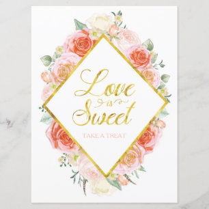 Love is sweet take a treat sign - 6.5" x 8.75" invitation