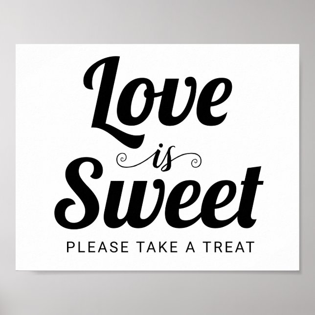 Love is Sweet typography wedding candy bar sign (Front)