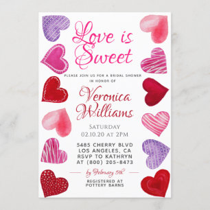 Love is Sweet Valentine’s Bridal Shower Invitation