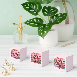 Love Is Sweet Valentine Wedding Typography Favor Box