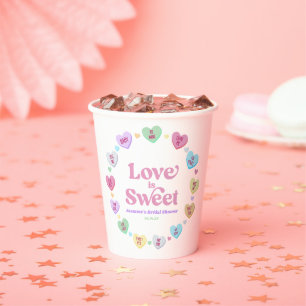 Love Is Sweet Valentine's Day Candy Bridal Shower Paper Cups