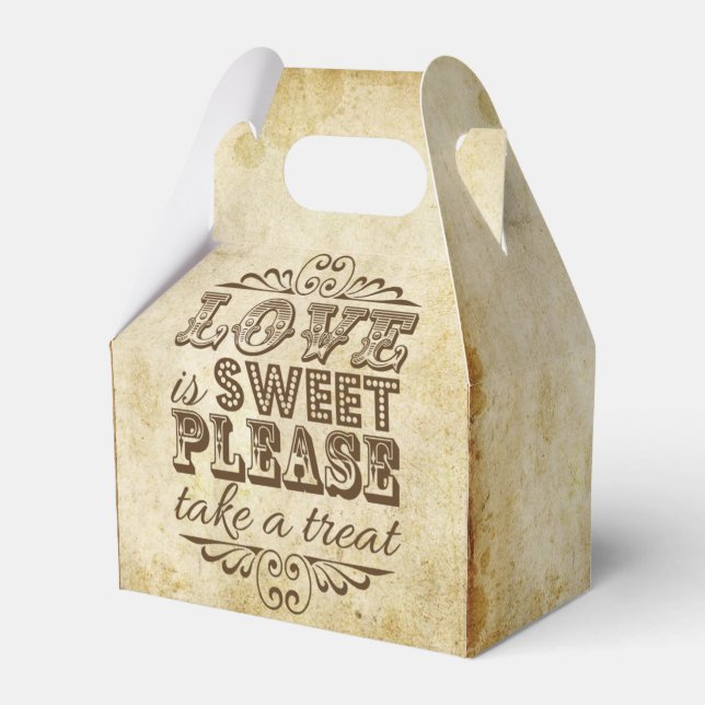 Love Is Sweet Vintge Wedding Favor Box (Front Side)