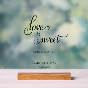 Love is Sweet Wedding Acrylic Sign