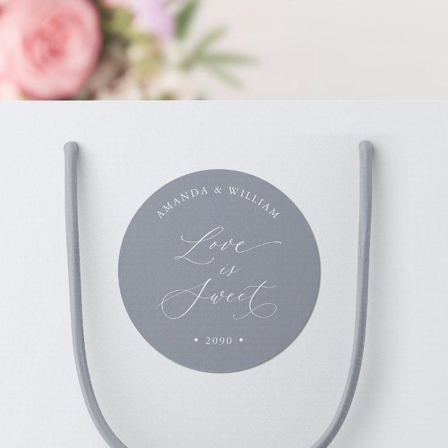 Love Is Sweet Wedding Classic Round Sticker (Creator Uploaded)