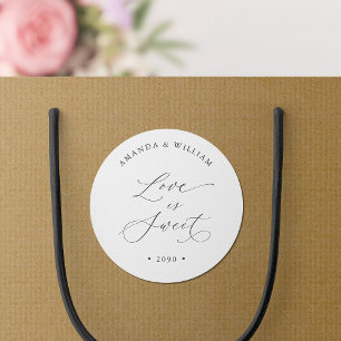 Love Is Sweet Wedding Classic Round Sticker