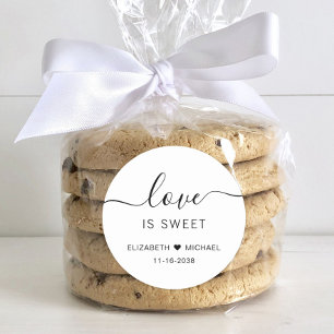 Love Is Sweet Wedding Favour Classic Round Sticker