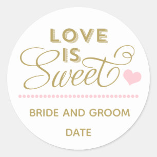 LOVE IS SWEET wedding favour sticker