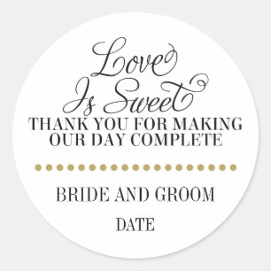 LOVE IS SWEET wedding favour sticker