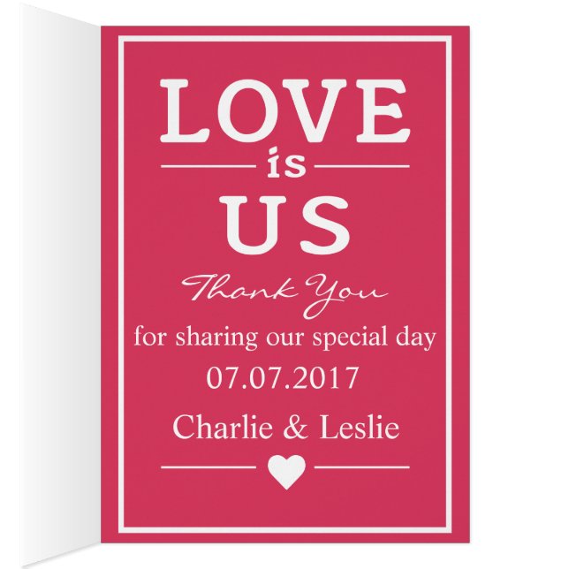 Love Is ... texte personnalisé cartes de voeux (Intérieur (Droit))